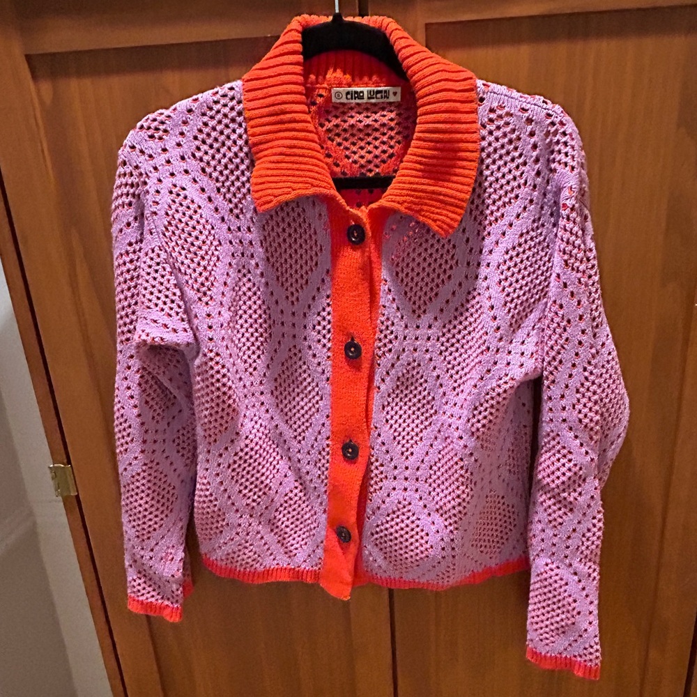 Ciao Lucia Piero Cardigan In Lilac And Poppy